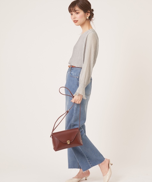 natural couture（ナチュラルクチュール）の「キャンディースリーブプリーツブラウス（シャツ/ブラウス・レディース・ブラック/パープル/オフホワイト/ピンク/ミント・FREE）」の12枚目の写真