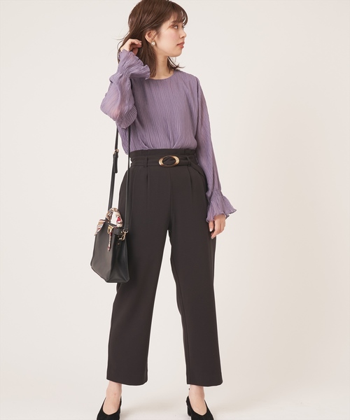 natural couture（ナチュラルクチュール）の「キャンディースリーブプリーツブラウス（シャツ/ブラウス・レディース・ブラック/パープル/オフホワイト/ピンク/ミント・FREE）」の15枚目の写真