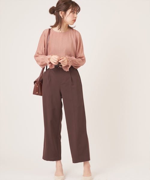 natural couture（ナチュラルクチュール）の「キャンディースリーブプリーツブラウス（シャツ/ブラウス・レディース・ブラック/パープル/オフホワイト/ピンク/ミント・FREE）」の18枚目の写真