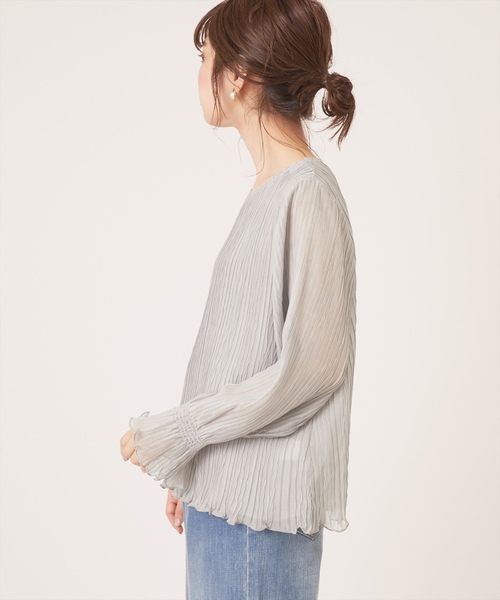 natural couture（ナチュラルクチュール）の「キャンディースリーブプリーツブラウス（シャツ/ブラウス・レディース・ブラック/パープル/オフホワイト/ピンク/ミント・FREE）」の22枚目の写真