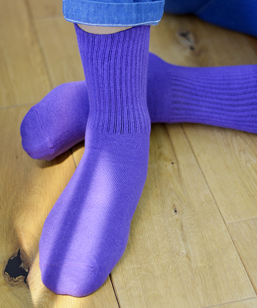 Fun & Daily（ファンアンドデイリー）の「F&D : カラーリブソックス（ソックス/靴下・メンズ・パープル/グレー/イエロー/オレンジ/ブルー/グリーン/ブラック/ホワイト・FREE）」の6枚目の写真