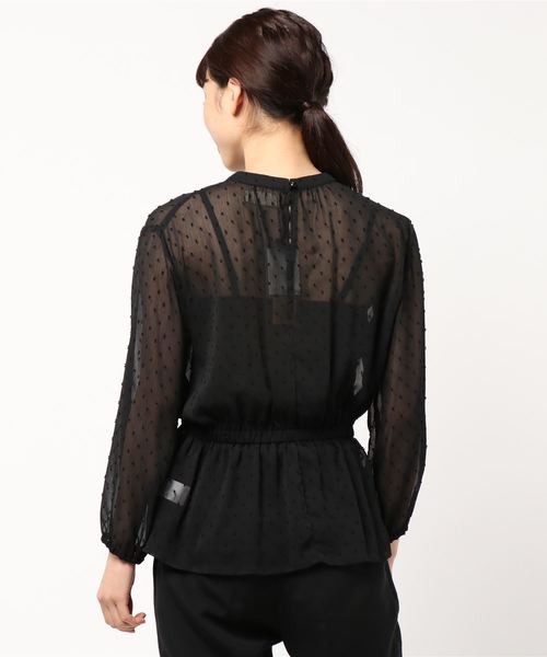 rps（アールピーエス）の「楊柳ドットペプラムブラウス（シャツ/ブラウス・レディース・ブラック/ピンク/アイボリー・M）」の10枚目の写真