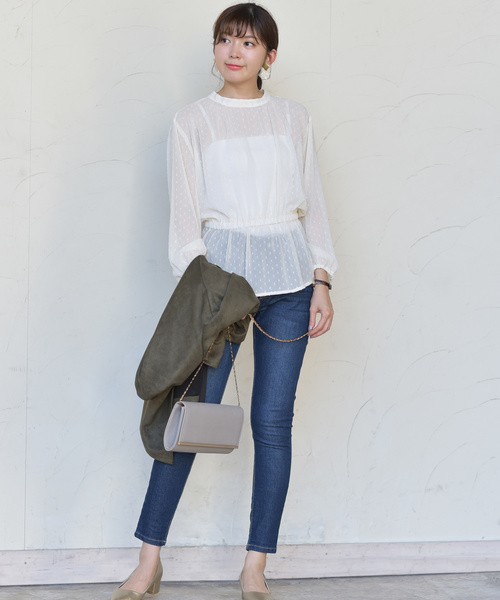 rps（アールピーエス）の「楊柳ドットペプラムブラウス（シャツ/ブラウス・レディース・ブラック/ピンク/アイボリー・M）」の13枚目の写真