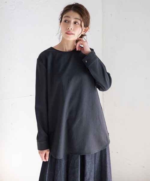 Munich（ミューニック）の「ドライタッチオックス　2WAYクルーネックブラウス【セットアップ可】（シャツ/ブラウス・レディース・ホワイト/ブラック/ナチュラル/ライトグリーン/ライトカーキ・FREE）」の3枚目の写真