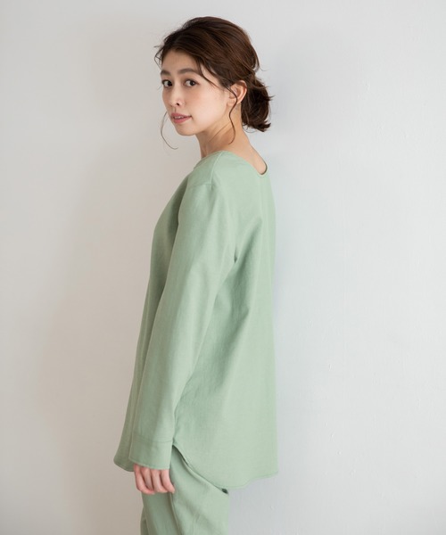 Munich（ミューニック）の「ドライタッチオックス　2WAYクルーネックブラウス【セットアップ可】（シャツ/ブラウス・レディース・ホワイト/ブラック/ナチュラル/ライトグリーン/ライトカーキ・FREE）」の14枚目の写真