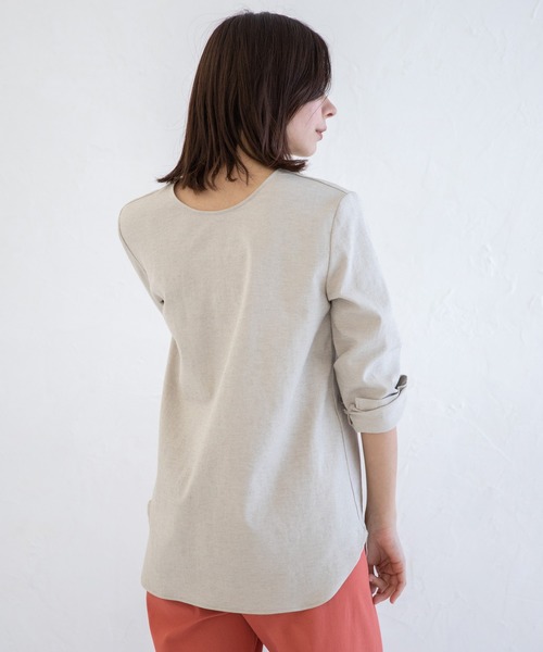 Munich（ミューニック）の「ドライタッチオックス　2WAYクルーネックブラウス【セットアップ可】（シャツ/ブラウス・レディース・ホワイト/ブラック/ナチュラル/ライトグリーン/ライトカーキ・FREE）」の22枚目の写真