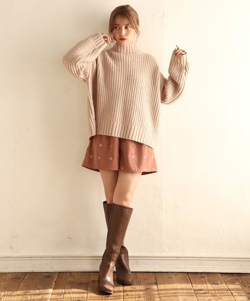 one after another NICE CLAUP（ワンアフターアナザーナイスクラップ）の「刺繍ショートパンツ（その他パンツ・レディース・アイボリー/モカ/オレンジ・FREE）」の6枚目の写真