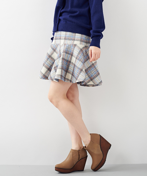 Another Edition（アナザーエディション）の「タータンチェックマーメイドミニスカート/AE ﾀｰﾀﾝCHK ﾏｰﾒｰﾄﾞMINI ◆（スカート・レディース・オフホワイト・SMALL/MEDIUM）」の2枚目の写真