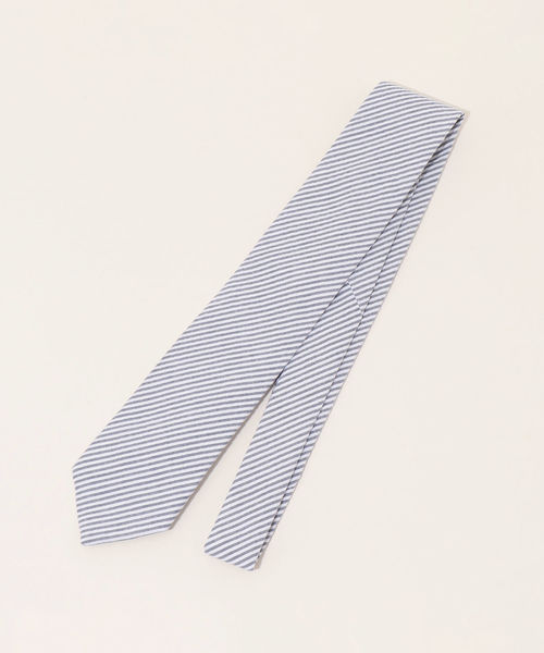 SHIPS any（シップス エニィ）の「SHIPS any: シアサッカー ネクタイ（ネクタイ・メンズ・ライトブルー/ベージュ/ネイビー・ONE SIZE）」の3枚目の写真