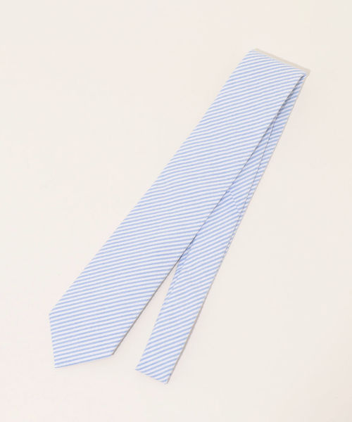 SHIPS any（シップス エニィ）の「SHIPS any: シアサッカー ネクタイ（ネクタイ・メンズ・ライトブルー/ベージュ/ネイビー・ONE SIZE）」の2枚目の写真