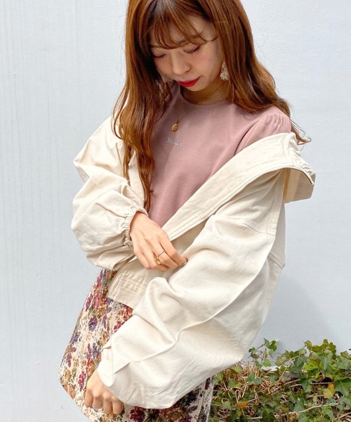 apres jour（アプレジュール）の「ツイルフードブルゾン【ZOZOTOWN限定アイテム】（ブルゾン・レディース・ベージュ/アイボリー/ブラック・フリー）」の2枚目の写真