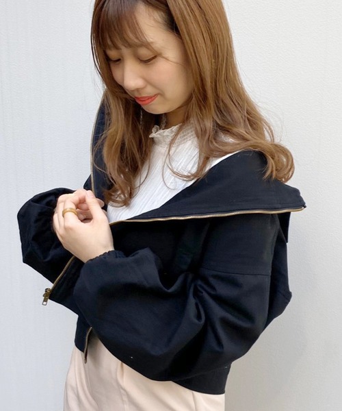 apres jour（アプレジュール）の「ツイルフードブルゾン【ZOZOTOWN限定アイテム】（ブルゾン・レディース・ベージュ/アイボリー/ブラック・フリー）」の5枚目の写真