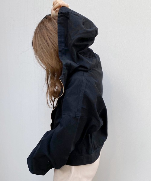 apres jour（アプレジュール）の「ツイルフードブルゾン【ZOZOTOWN限定アイテム】（ブルゾン・レディース・ベージュ/アイボリー/ブラック・フリー）」の7枚目の写真