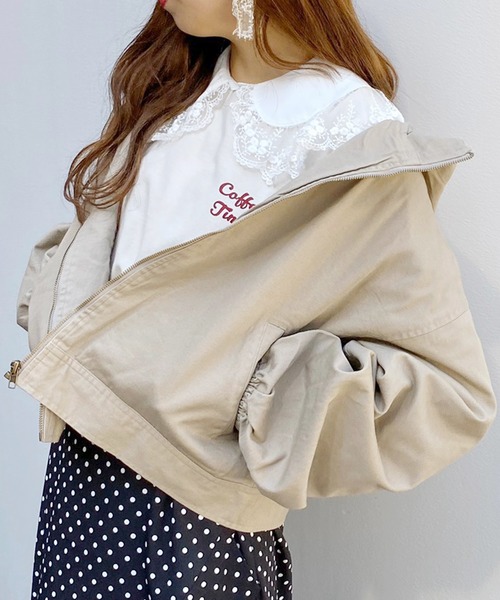 apres jour（アプレジュール）の「ツイルフードブルゾン【ZOZOTOWN限定アイテム】（ブルゾン・レディース・ベージュ/アイボリー/ブラック・フリー）」の15枚目の写真