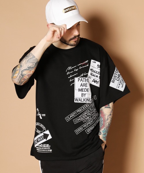 JACKROSE(ジャックローズ)の「JE-スパンミニ裏毛・多重ロゴ 半袖Tシャツ(Tシャツ/カットソー・メンズ・ホワイト/ブラック/ベージュ・M/L)」の5枚目の写真