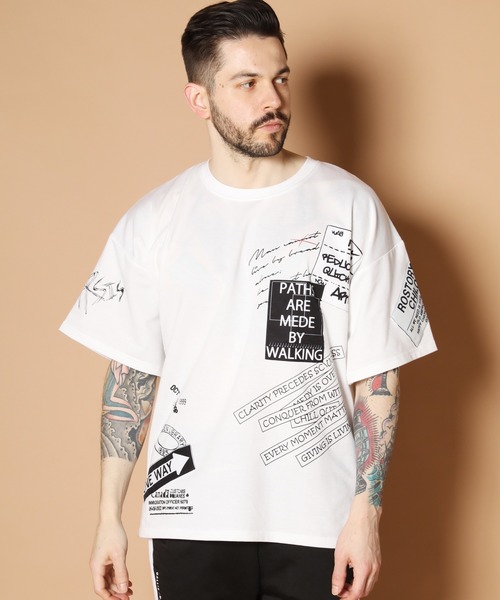 JACKROSE(ジャックローズ)の「JE-スパンミニ裏毛・多重ロゴ 半袖Tシャツ(Tシャツ/カットソー・メンズ・ホワイト/ブラック/ベージュ・M/L)」の4枚目の写真