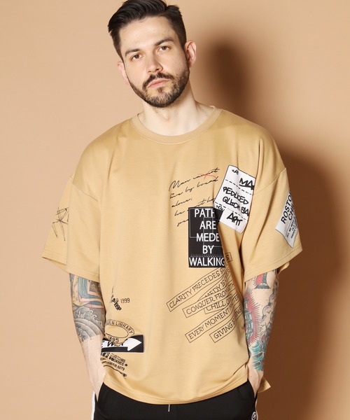 JACKROSE(ジャックローズ)の「JE-スパンミニ裏毛・多重ロゴ 半袖Tシャツ(Tシャツ/カットソー・メンズ・ホワイト/ブラック/ベージュ・M/L)」の10枚目の写真