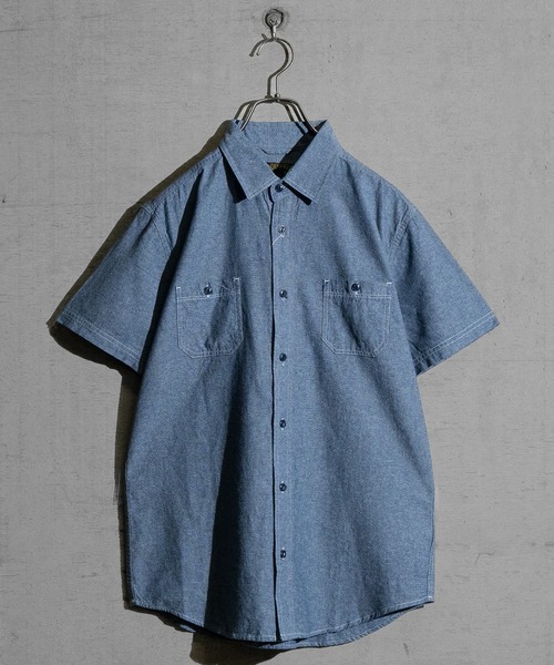 JOHN'S CLOSET（ジョンズクローゼット）の「【a】ダンガリー ベーシック ワークシャツ半袖（シャツ/ブラウス・メンズ・ホワイト/ブラウン/ネイビー・MEDIUM/LARGE/X-LARGE）」の3枚目の写真
