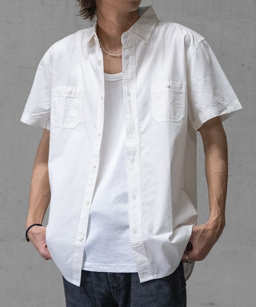 JOHN'S CLOSET（ジョンズクローゼット）の「【a】ダンガリー ベーシック ワークシャツ半袖（シャツ/ブラウス・メンズ・ホワイト/ブラウン/ネイビー・MEDIUM/LARGE/X-LARGE）」の5枚目の写真