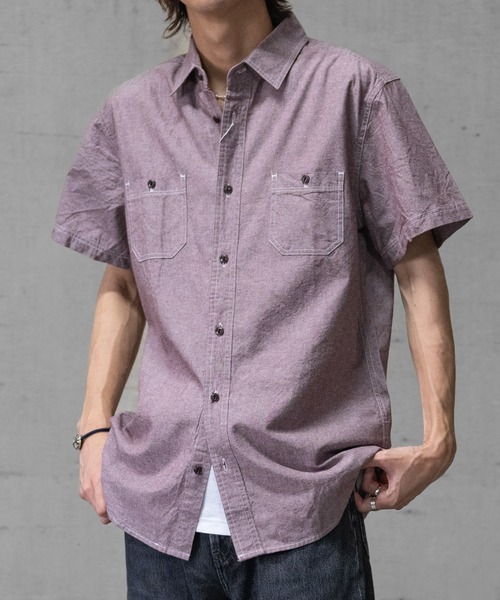 JOHN'S CLOSET（ジョンズクローゼット）の「【a】ダンガリー ベーシック ワークシャツ半袖（シャツ/ブラウス・メンズ・ホワイト/ブラウン/ネイビー・MEDIUM/LARGE/X-LARGE）」の8枚目の写真