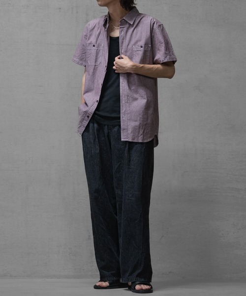 JOHN'S CLOSET（ジョンズクローゼット）の「【a】ダンガリー ベーシック ワークシャツ半袖（シャツ/ブラウス・メンズ・ホワイト/ブラウン/ネイビー・MEDIUM/LARGE/X-LARGE）」の20枚目の写真