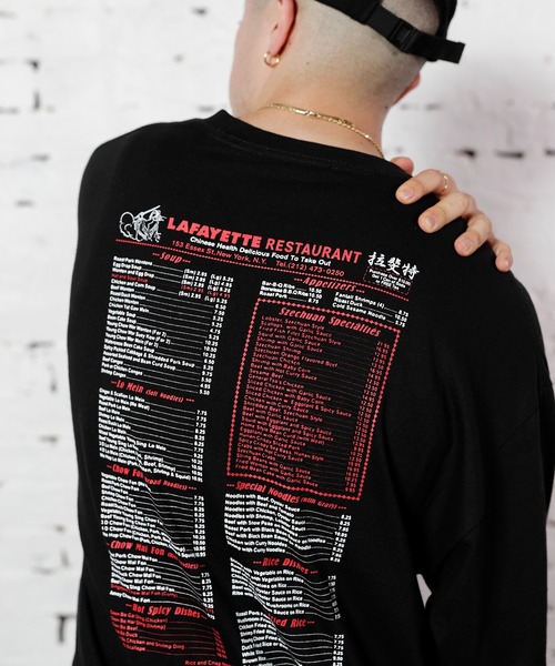 セール Lfyt ラファイエット Lafayette チャイナタウン メニュー グラフィック ロングスリーブ 長袖 Tシャツ China Town Menu L S Tee Tシャツ カットソー Lfyt エルエフワイティー のファッション通販 Zozotown