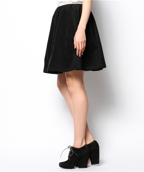 mystic（ミスティック）の「コーディロイギャザースカート（スカート・レディース・グレー/レッド/ブラック/ネイビー・ﾌﾘ-）」の5枚目の写真