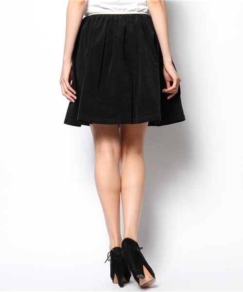 mystic（ミスティック）の「コーディロイギャザースカート（スカート・レディース・グレー/レッド/ブラック/ネイビー・ﾌﾘ-）」の6枚目の写真