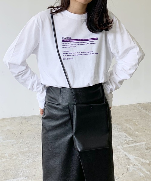 Lian(リアン)の「カラーロゴプリントロンT(Tシャツ/カットソー)」|パープル