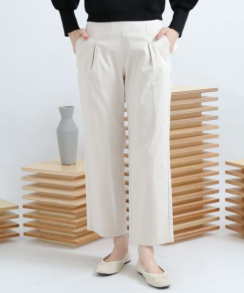SENSE OF PLACE by URBAN RESEARCH(センスオブプレイスバイアーバンリサーチ)の「ストレッチワイドクロップドパンツ(その他パンツ・レディース・ブラック/アイボリー/ライトカーキ/バーガンディー・SMALL/MEDIUM/X-SMALL)」の11枚目の写真