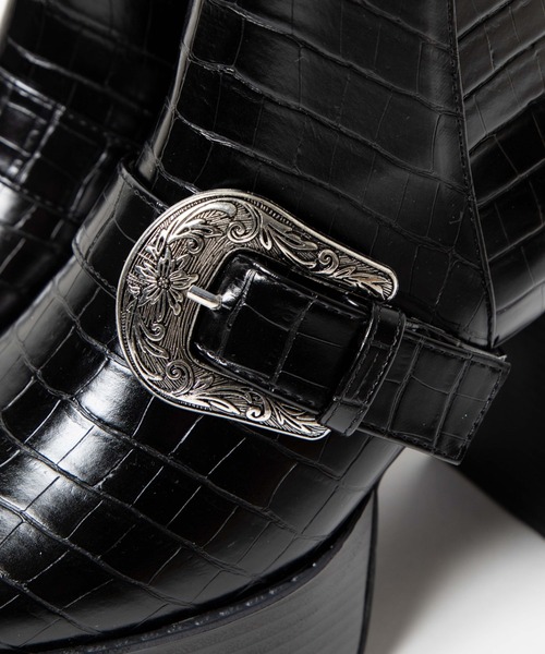 WEGO（ウィゴー）の「WEGO/2wayバックルベルトブーツ（ブーツ・レディース・ブラック/ブラック系その他・MEDIUM/LARGE）」の10枚目の写真