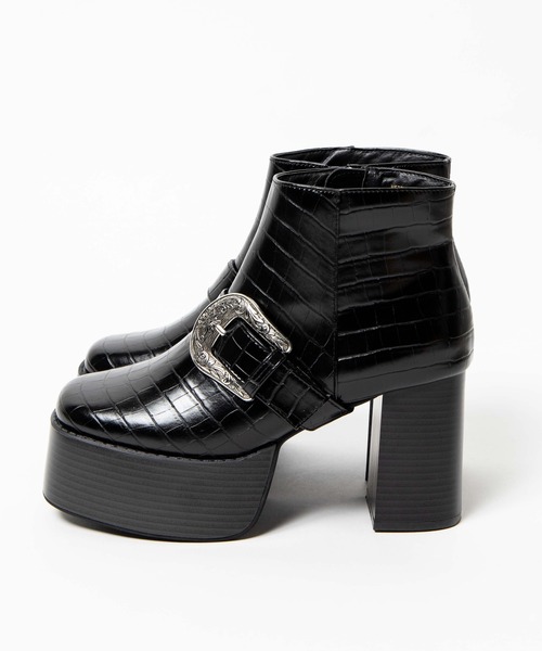 WEGO（ウィゴー）の「WEGO/2wayバックルベルトブーツ（ブーツ・レディース・ブラック/ブラック系その他・MEDIUM/LARGE）」の5枚目の写真