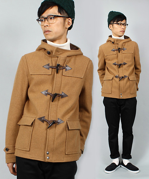 MEN'S BIGI（メンズビギ）の「【2014A/WカタログP35 山本裕典さん着用】 ショートダッフルコート/wool mosser（ダッフルコート・メンズ・ブラック/ターコイズブルー/キャメル/ネイビー・SMALL/LARGE/MEDIUM/LL）」の4枚目の写真