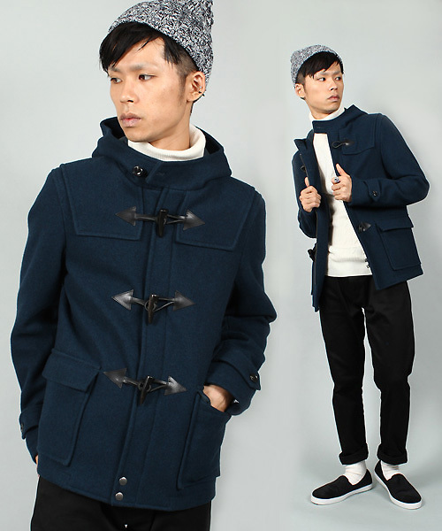 MEN'S BIGI（メンズビギ）の「【2014A/WカタログP35 山本裕典さん着用】 ショートダッフルコート/wool mosser（ダッフルコート・メンズ・ブラック/ターコイズブルー/キャメル/ネイビー・SMALL/LARGE/MEDIUM/LL）」の3枚目の写真