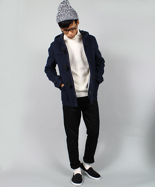 MEN'S BIGI（メンズビギ）の「【2014A/WカタログP35 山本裕典さん着用】 ショートダッフルコート/wool mosser（ダッフルコート・メンズ・ブラック/ターコイズブルー/キャメル/ネイビー・SMALL/LARGE/MEDIUM/LL）」の15枚目の写真