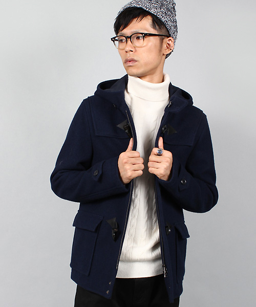 MEN'S BIGI（メンズビギ）の「【2014A/WカタログP35 山本裕典さん着用】 ショートダッフルコート/wool mosser（ダッフルコート・メンズ・ブラック/ターコイズブルー/キャメル/ネイビー・SMALL/LARGE/MEDIUM/LL）」の16枚目の写真