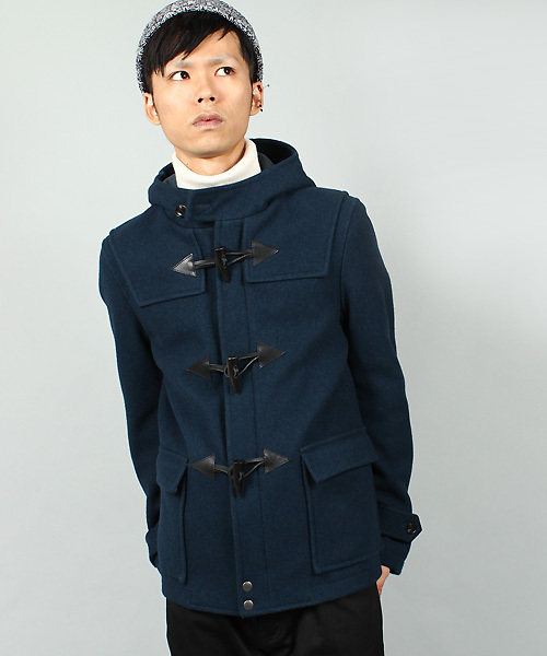 MEN'S BIGI（メンズビギ）の「【2014A/WカタログP35 山本裕典さん着用】 ショートダッフルコート/wool mosser（ダッフルコート・メンズ・ブラック/ターコイズブルー/キャメル/ネイビー・SMALL/LARGE/MEDIUM/LL）」の7枚目の写真