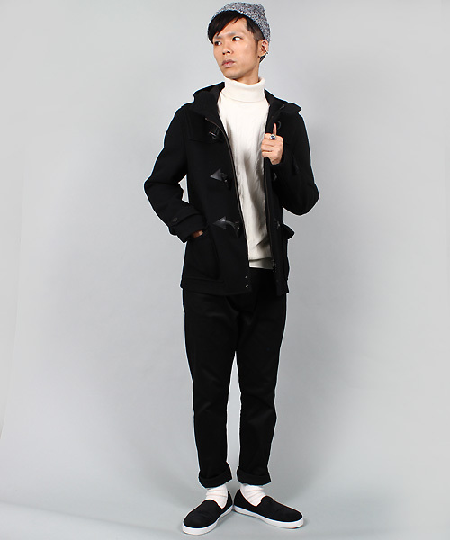 MEN'S BIGI（メンズビギ）の「【2014A/WカタログP35 山本裕典さん着用】 ショートダッフルコート/wool mosser（ダッフルコート・メンズ・ブラック/ターコイズブルー/キャメル/ネイビー・SMALL/LARGE/MEDIUM/LL）」の8枚目の写真