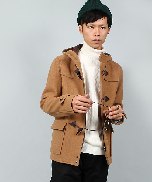 MEN'S BIGI（メンズビギ）の「【2014A/WカタログP35 山本裕典さん着用】 ショートダッフルコート/wool mosser（ダッフルコート・メンズ・ブラック/ターコイズブルー/キャメル/ネイビー・SMALL/LARGE/MEDIUM/LL）」の9枚目の写真