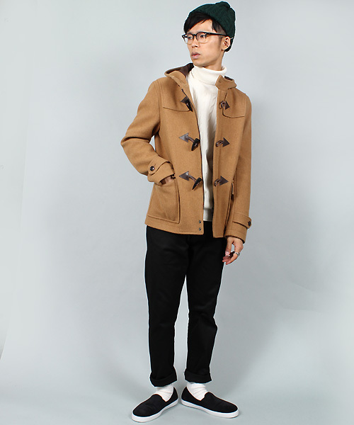 MEN'S BIGI（メンズビギ）の「【2014A/WカタログP35 山本裕典さん着用】 ショートダッフルコート/wool mosser（ダッフルコート・メンズ・ブラック/ターコイズブルー/キャメル/ネイビー・SMALL/LARGE/MEDIUM/LL）」の10枚目の写真