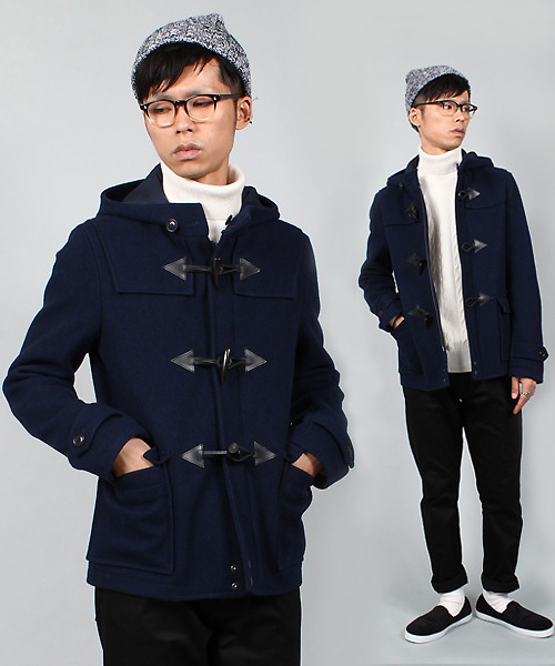 MEN'S BIGI（メンズビギ）の「【2014A/WカタログP35 山本裕典さん着用】 ショートダッフルコート/wool mosser（ダッフルコート・メンズ・ブラック/ターコイズブルー/キャメル/ネイビー・SMALL/LARGE/MEDIUM/LL）」の6枚目の写真