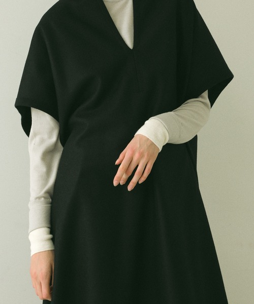 WRAPINKNOT（ラッピンノット）の「【WRAPINKNOT(ラッピンノット)】《STUDIOUS別注》メルトンカフタンワンピース（ワンピース・レディース・ホワイト/ブラック/ベージュ/ブラウン・0/1）」の11枚目の写真
