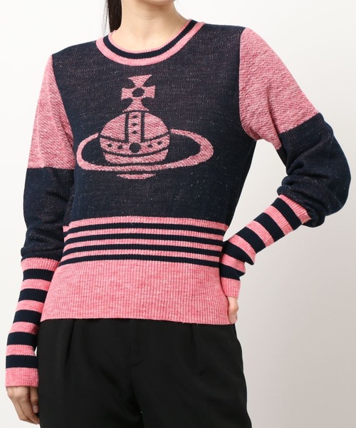 ヴィヴィアンウエストウッド　00 XS JQニット　ピンク　オーブ　セーター Vivienne Westwood（ヴィヴィアンウエストウッド）の「ｵｰﾌﾞJQ KNIT