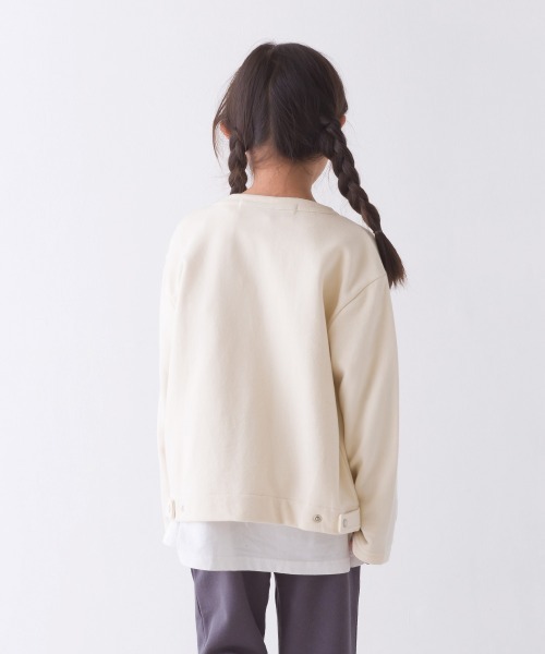 OMNES（オムネス）の「キッズ 裏毛スウェット パールドットカーディガン（カーディガン/ボレロ・キッズ・ブラック/ネイビー/カーキ/アイボリー/ブルーグレー/ベージュ/チャコール/ライトベージュ/ブルー・100/110/120/130/140）」の16枚目の写真