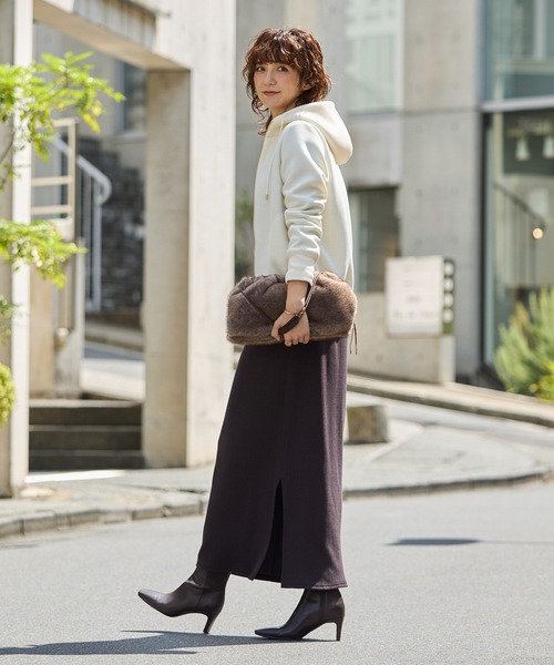 リヴドロワ スポンジダンボールZIPパーカーカットソー　ベージュ 予約【WEB限定】スポンジダンボールZIPパーカーカットソー
