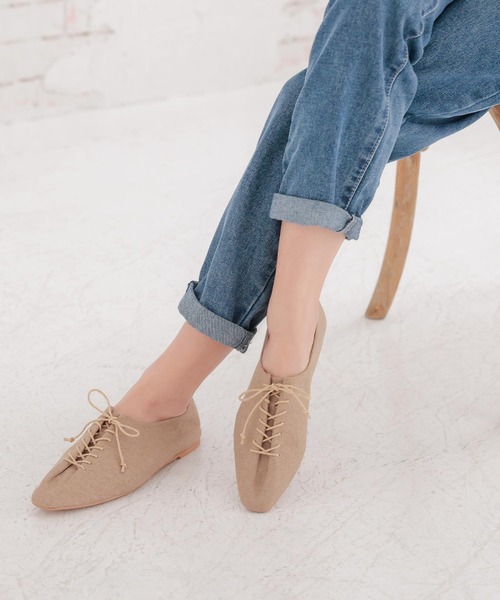 KOBE LETTUCE（コウベレタス）の「レースアップバブーシュ（その他シューズ・レディース・アイボリー/ブラック/ブラウン/ベージュ系その他・M/L/LL/S）」の4枚目の写真