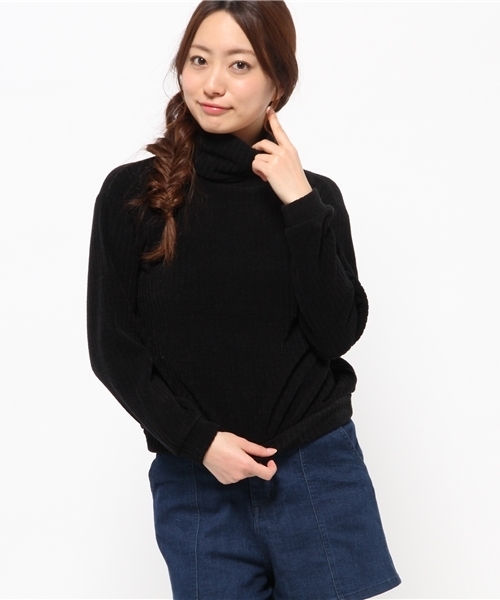 WEGO(ウィゴー)の「WEGO/オフタートルリブニットソー(ニット/セーター・レディース・ホワイト/ブラック/杢グレー/ワイン・FREE)」の3枚目の写真