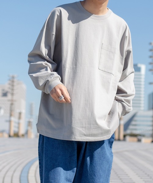 kutir（クティール）の「無地ルーズロンT（Tシャツ/カットソー・メンズ・ホワイト/ライトグレー/ブラック/サックスブルー・MEDIUM/LARGE）」の4枚目の写真