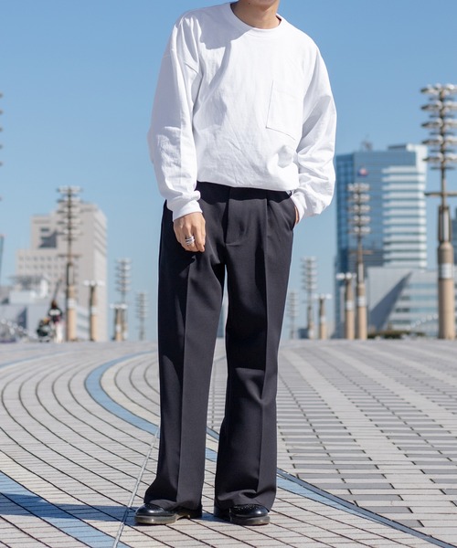 kutir（クティール）の「無地ルーズロンT（Tシャツ/カットソー・メンズ・ホワイト/ライトグレー/ブラック/サックスブルー・MEDIUM/LARGE）」の6枚目の写真