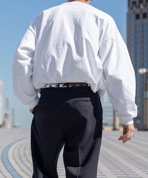 kutir（クティール）の「無地ルーズロンT（Tシャツ/カットソー・メンズ・ホワイト/ライトグレー/ブラック/サックスブルー・MEDIUM/LARGE）」の8枚目の写真